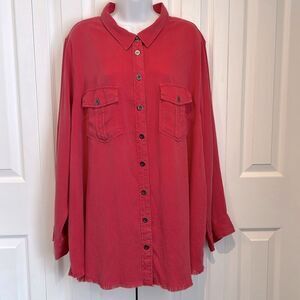 Velvet Heart Pinky Red Shirt/Shacket‎ Size 3X